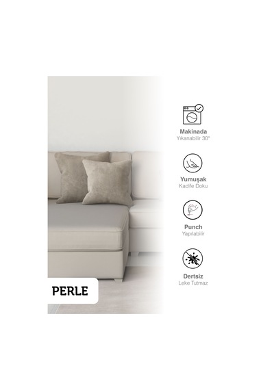 Br Perle Home Daily Series Taş Rengi Kırlent Yastık Kılıfı Taş