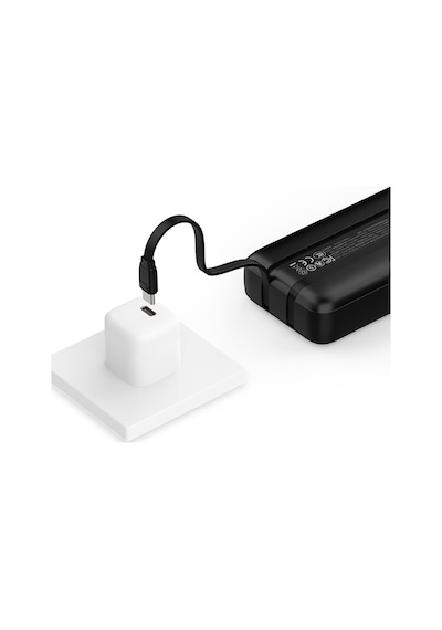 Recci Rpb-p68 Pd 20w Dijital Gösterge Type-c Ve Lightning Kablolu Powerbank 22.5w 20000mah Siyah Siyah