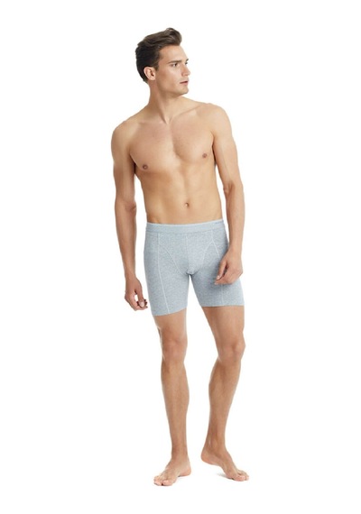 Blackspade 9216 Tender Cotton Erkek %92 Pamuk Uzun Retro Boxer Gri Melanj