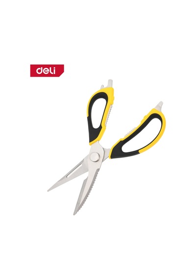 Delı Profesyonel Çok Fonksiyonlu Mutfak Makası 5x100mm Sarı / Gümüş Paslanmaz Çelik