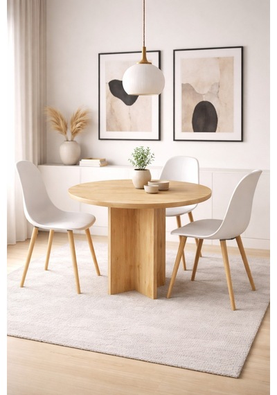 Harmony Sora Oval Masa 90x75x90 Cm Cadiz Sadece Masa - Modern Tasarım Kahverengi