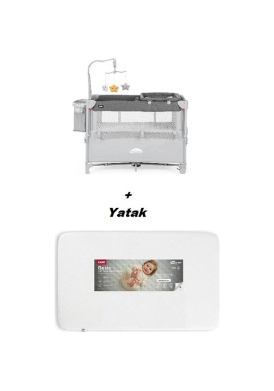 Kanz Summer Anne Yanı Park Yatak Gri - Yataklı