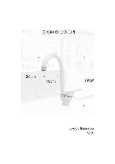 Beyaz Yağmurlama Tepe Duş Seti Banyo Lavabo Batarya Set Yeni Nesil Sürgülü Duş Seti Beyaz