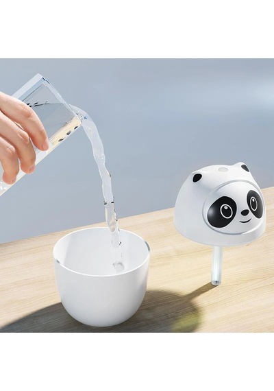 Sevimli Panda Figürlü Hava Nemlendirici Ultrasonik Soğuk Buhar Makinesi, Led Işıklı Masaüstü Oda N