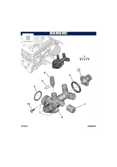 Termostat Boxer-transıt V184/v347 2.2hdı 07- Peugeot Xs7q8575aa/