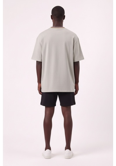 Blow Up Siyah Lakers Yazılı Gri Oversize Erkek T-shirt 11214 SİYAH
