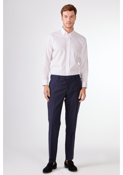 Dufy Erkek Regular Fit Sivri Yaka Lacivert Takım Elbise-18756