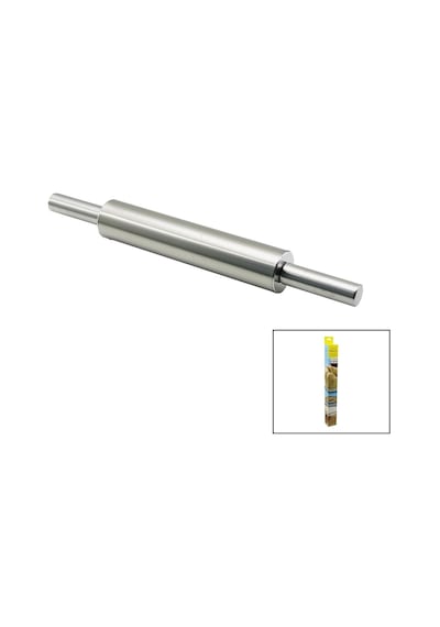 Vocen Rolling Pin Çelik Metal Merdane - Hamur Rulosu Merdane: 25cm - Sap: 2x9cm T.uzunluk:43cm 5047