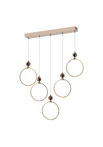 Ld 073 5s Model Gold 3 Renkli Salon Ve Oturma Odası İçin İdeal Alüminyum Avize, 60x70 Gold