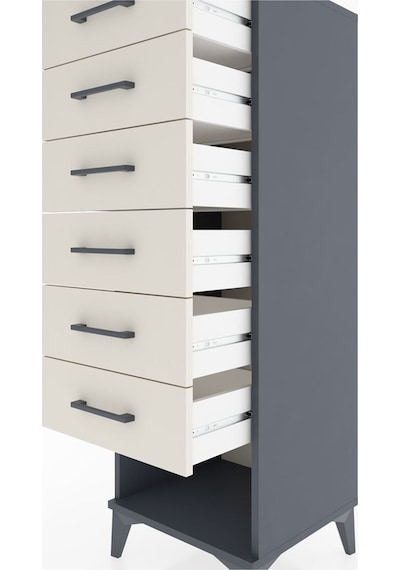 Hyperion Dolap 6 Çekmeceli 44x44x134 Antrasit-aytaşı Antrasit