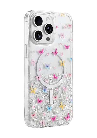 Onegif İphone 14 Pro Max Misk Simli Magsafe Kapak - Desen 4