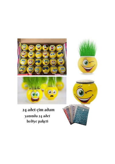 Çim Adam 24 Adet Doğum Günü Hediyelik Okul Öncesi Kreş Aktivite E