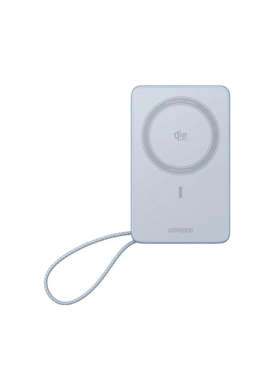 Ugreen Magflow 10.000 Mah 25w Qi2 Magnetik Wireless Usb-c Dahili Kablolu Hızlı Şarj Powerbank, 65958b Mavi