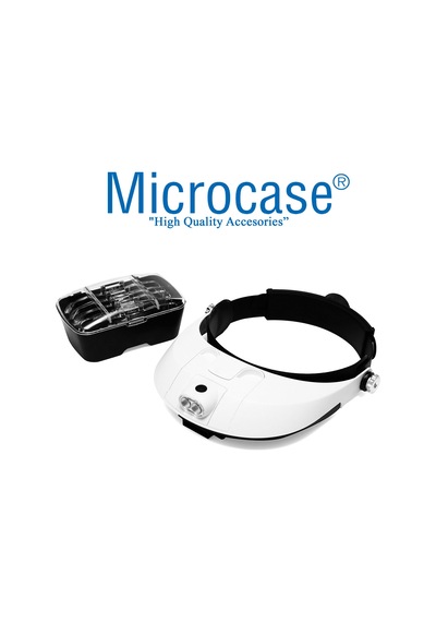 Microcase Mg81001-G Al2322 Gözlük Tipi Işıklı Kafa Büyüteci 5 Farklı Lens