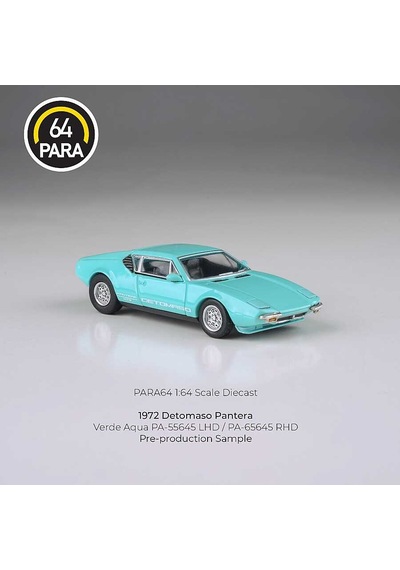 Para64 De Tomaso Pantera 1972 Verde Aqua Lights Down Pa-55645 Çok Renkli