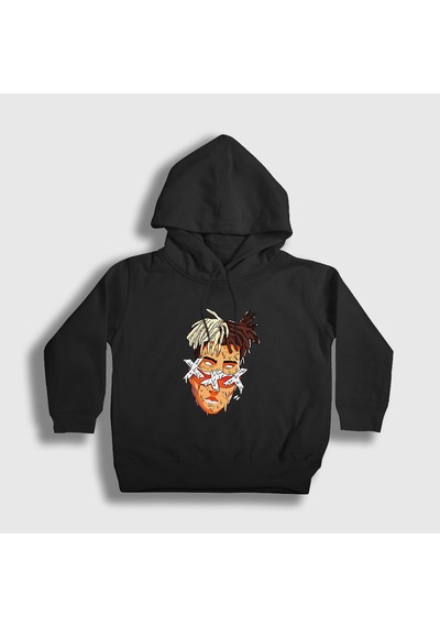 Presmono Unisex Çocuk Melting Xxxtentacion Kapüşonlu Sweatshirt Siyah