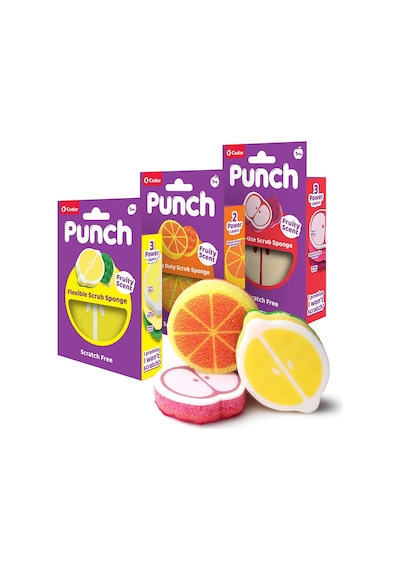 Vileda Punch Elma - Limon - Portakal Kokulu Çizmez Sünger 3 Adet