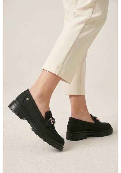 Wanetti 03431 Kadın Ortopedik Günlük Loafer Ayakkabı Sıyah