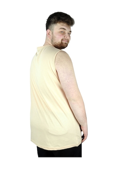 Mode Xl Büyük Beden Erkek Kolsuz Tshirt Skull 22124 Bej 001