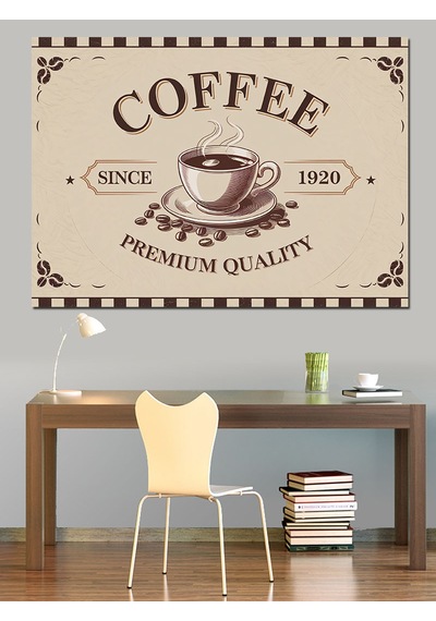 Vintage Kahve Posteri Dekoratif Kanvas - Mdf Ahşap Tablo