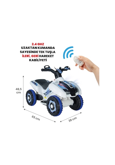 Uj Toys Ranger 6 V Akülü Atv Beyaz