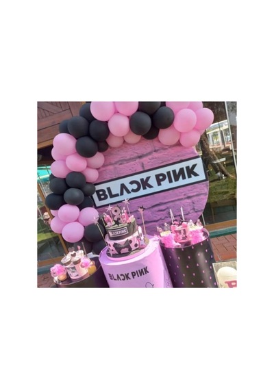 Black Pink Doğum Günü Pastel Siyah Pembe Balon Zinciri Seti Diğer