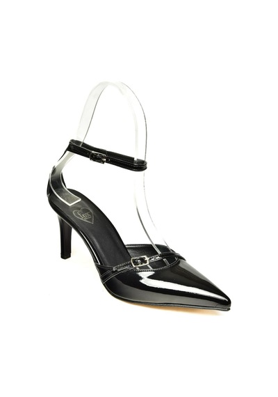 Fox Shoes U654074108 Siyah Rugan İnce Topuklu Kadın Ayakkabı Siyah