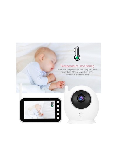 Tastech 4.3 Inç Wifi Bebek Monitörü, 8 Ir Gece Görüş Ledli Güvenlik Ve Bebek Izleme Kamerası 2 Yönlü Ses Beyaz Genel