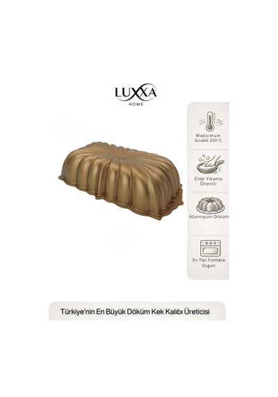Leona Baton Döküm Kek Kalıbı 30cm Gold Gold