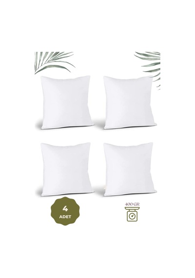 Swita Home 4'lü Boncuk Silikon Kırlent Kılıfı İç Yastığı Beyaz