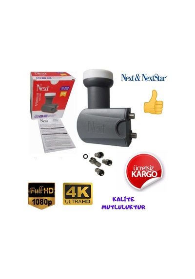 Next 2'li İki Çıkışlı Lnb 4k Full Hd+ 4 Adet Contalı Konnektör