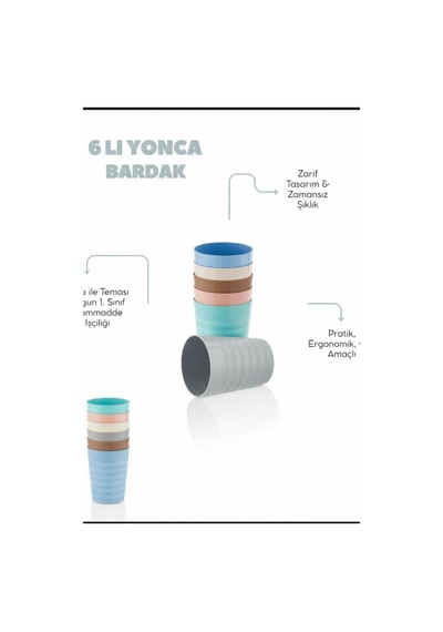 Makri Home 30 Parça Piknik Seti 6 Kişilik Tabak, Kase, Bardak, Kaşık, Çatal, Plastik Çok Renkli