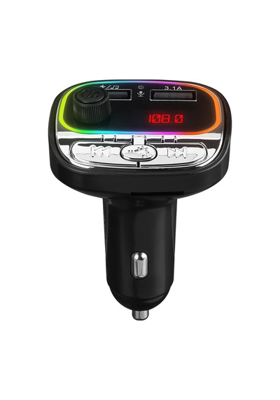 Hytech HY-XCB40 Çift USB 5V 3.1A Rainbow Işıklı Led Ekran TF Kartlı V5.0 Bluetooth Fm Transmitter
