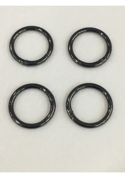 Karantuhafiye Çanta Halkası Yuvarlak Yaylı Klips 3 Cm 4 Lü Set Antrasit Antrasit