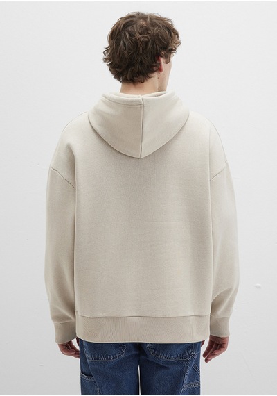 Mavi - Mavi Logo Baskılı Kapüşonlu Bej Sweatshirt 067149-70004 Bej
