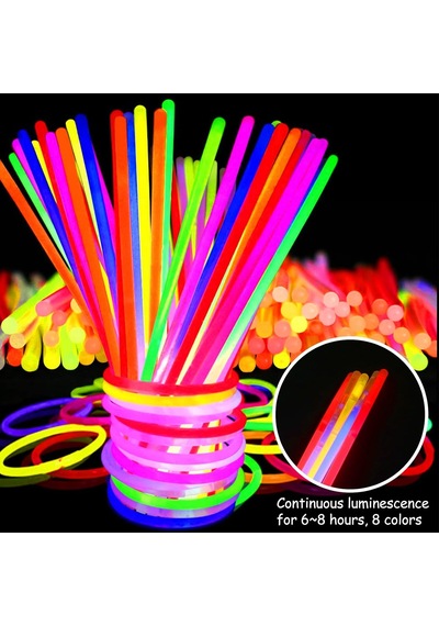 Himarry Karanlıkta Yanan Parlayan Fosforlu Glow Stick Çubuk Bileklik 50 Adet
