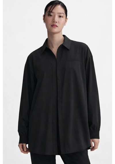 Nike 24.7 Perfectstretch Women's Dri Fit Oversized Long-sleeve Top Kadın Overisze Esnek Gömlek Siyah