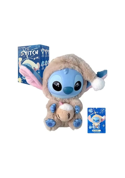 Stitch Sürpriz Anahtarlık Yeni Nesil Labubu Model Stitch Anahtarlık Süpriz Kutusunda 15 Cm Mor - Siyah