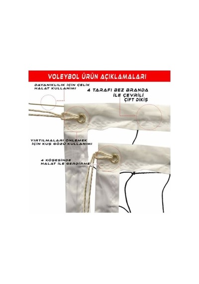 Attack Sport Avf128 Voleybol Filesi Ağı 2 Mm 10x10 Cm