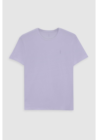Twn Slim Fit Galaktik Leylak Düz Kabartma Baskılı T-shirt 4ec148551753m Galaktik Leylak
