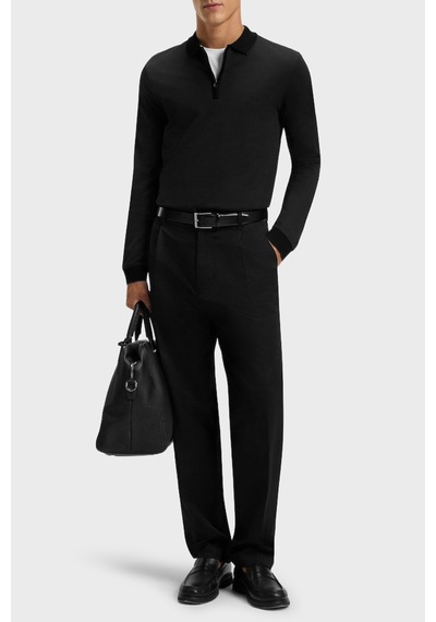 Boss Erkek Polo Yaka Kazak 50549583 001 Siyah Siyah