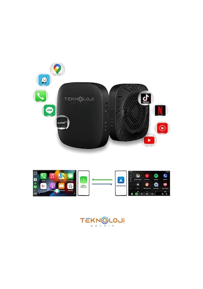 Kablosuz Carplay Ve Android Auto Adaptörü, 2gb Ram 32gb Rom, Türkçe Arayüz, Netflix Ve Youtube