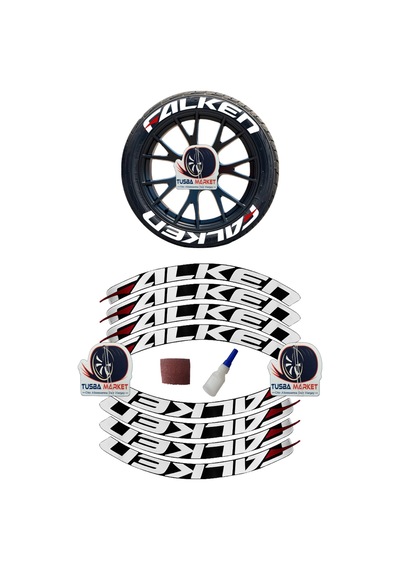 Falken Motorsiklet & Araç 3D Oto Lastik Yazısı / Araç Oto Lastik Sticker & Arma | 8 Adet