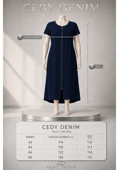 Cedy Denim Cedy Denım - Büyük Beden - Kadın Fermuarlı Taş Ve Dantel Detaylı Vintage Elbise C409 Lacivert Cedy Denim Cedy Denım - Büyük Beden - Kadın Fermuarlı Taş Ve Dantel Detaylı Vintage Elbise C409 Lacivert