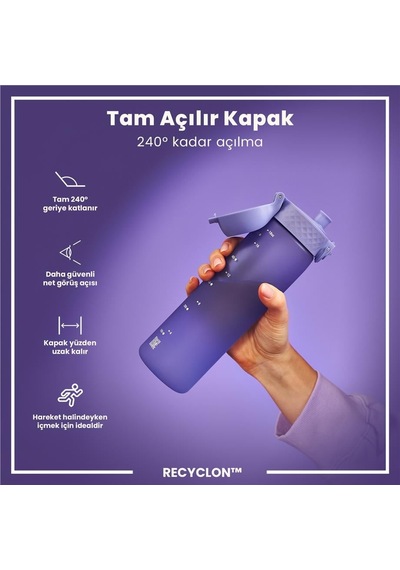 Ion8 - İnce Suluk - Açık Mor - 500 Ml - Sızdırmaz - Bpa İçermeyen