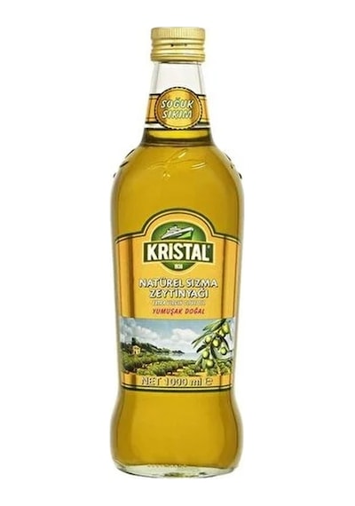 Kristal Natürel Sızma Zeytinyağı Yumuşak Doğal Lezzet 1 Litre Cam Şişe