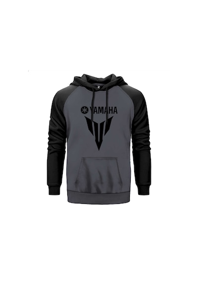 Ymh Mt07 Black Gri Renk Reglan Kol Sweatshirt Gri