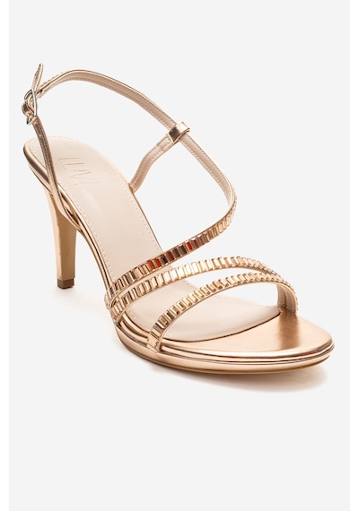 Luvishoes Nuevo Rose Cilt Taşlı Kadın Topuklu Abiye Ayakkabı