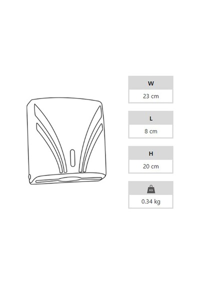 A Form Zha-2 Z Katlama Attan Çekme Kağıt Havlu Dispenseri Havluluk - Beyaz - 23 Cm. - 1 Adet Beyaz