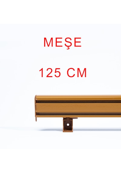 Meşe Dekoratif Perde Alüminyum Dekoratif Ray Kornişi 125 Cm